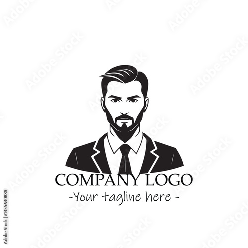 a man silhouette black and white for logo company vector image