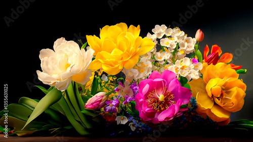 Wallpaper Mural A bunch of  pretty Spring flowers Ai Torontodigital.ca