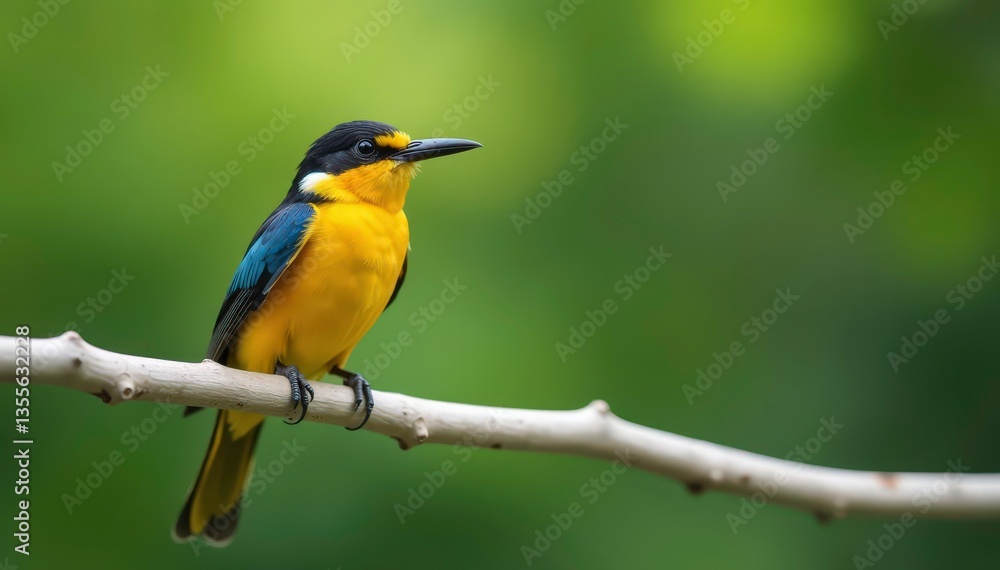 custom made wallpaper toronto digitalLone, brightly colored bird on a white branch, tree, fauna, unique