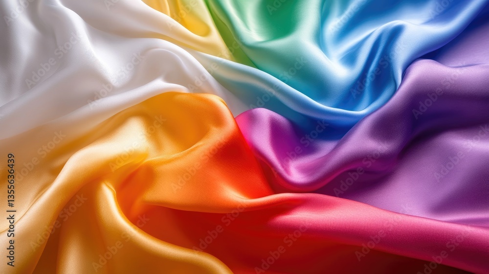 A wavy gradient rainbow pattern flowing smoothly like silk fabric A wavy gradient rainbow pattern flowing smoothly like silk fabric