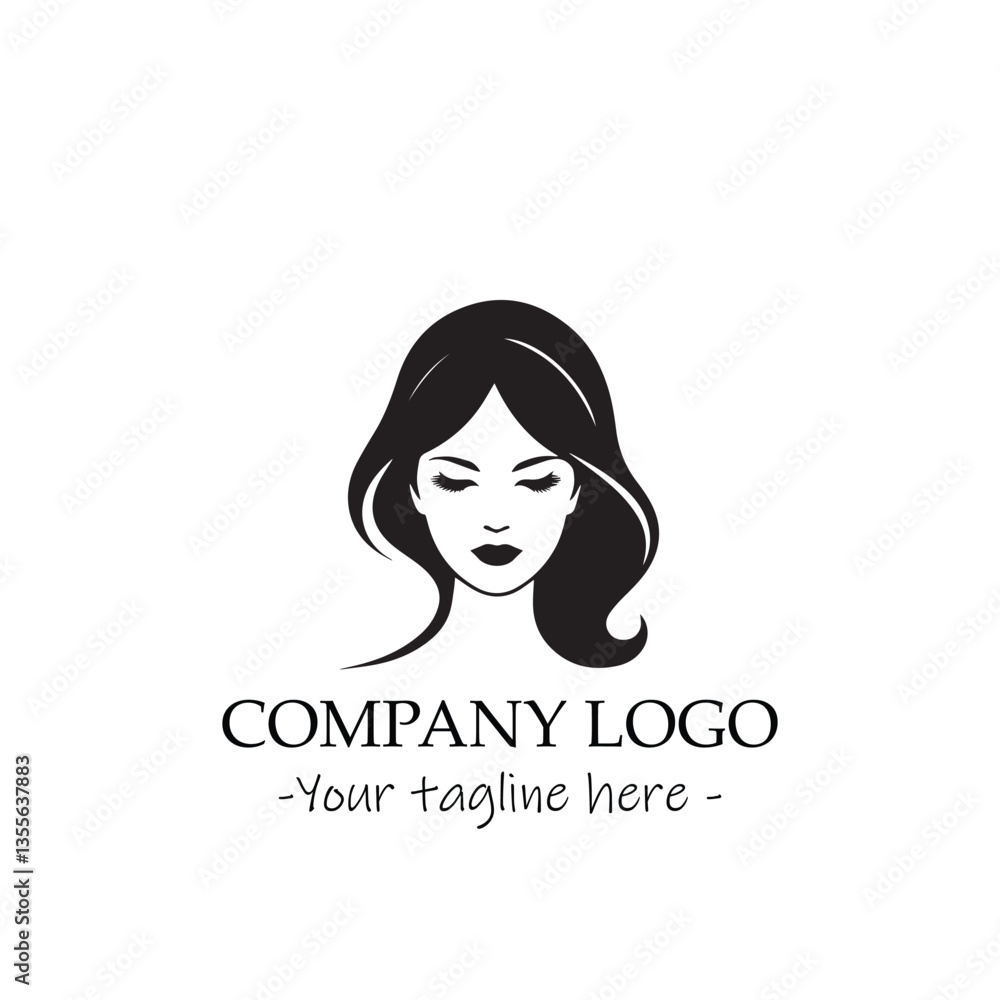 a woman silhouette black and white for logo company vector image a woman silhouette black and white for logo company vector image