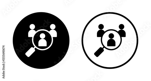 Hiring icon logo design. Search job vacancy sign and symbol. Human resources concept. Recruitment