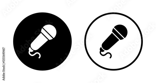 Microphone icon logo design. karaoke sign and symbol