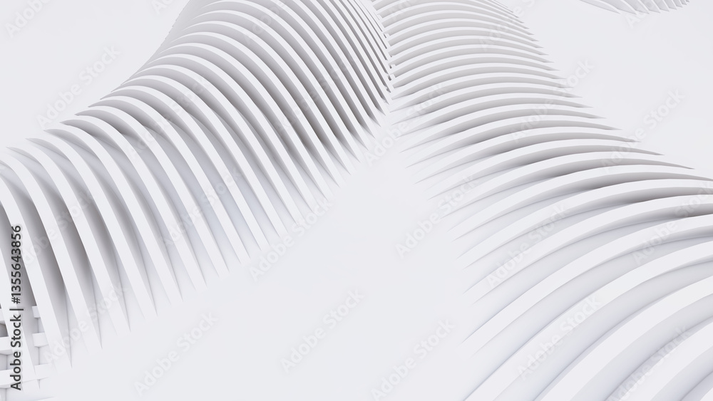 Abstract Curved Shapes. White Circular Background. Abstract Curved Shapes. White Circular Background.