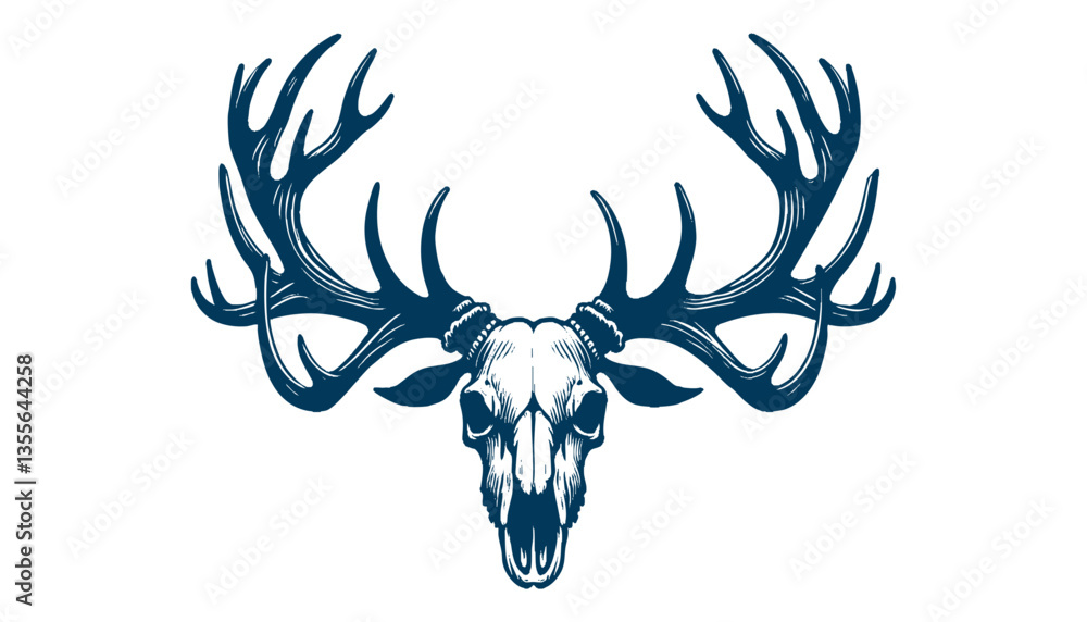 Obraz premium elk skull vector