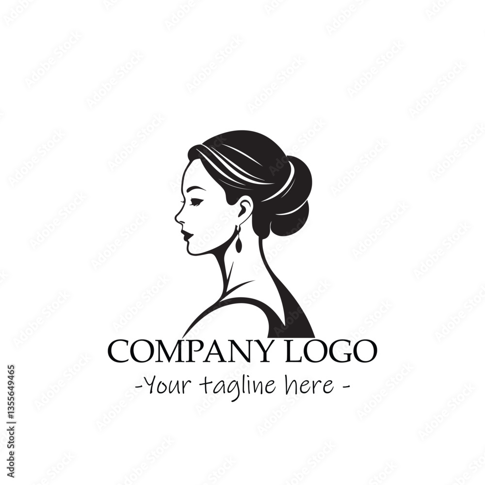 a woman silhouette black and white illustration for logo company vector image a woman silhouette black and white illustration for logo company vector image