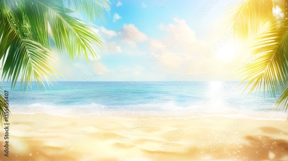 Fototapeta premium Beautiful beach background. Blurred background