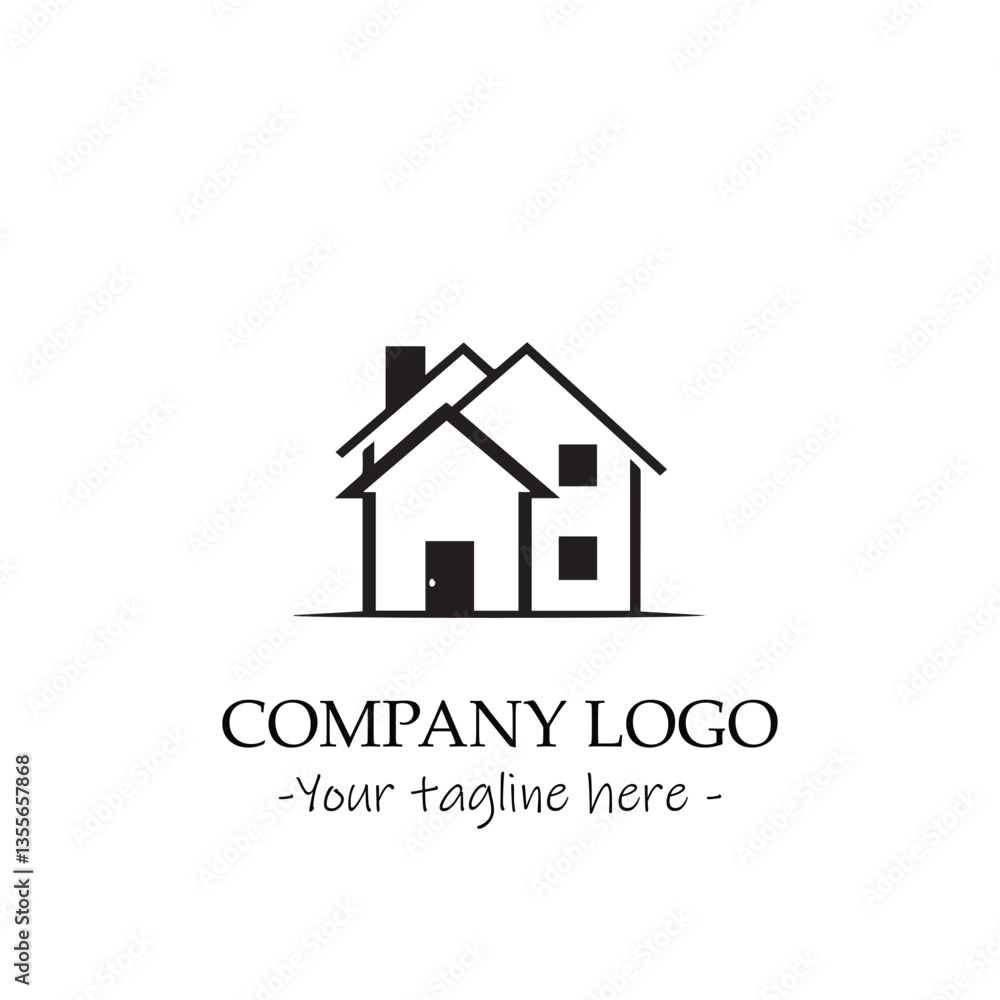 a home silhouette black and white illustration for logo company vector image a home silhouette black and white illustration for logo company vector image