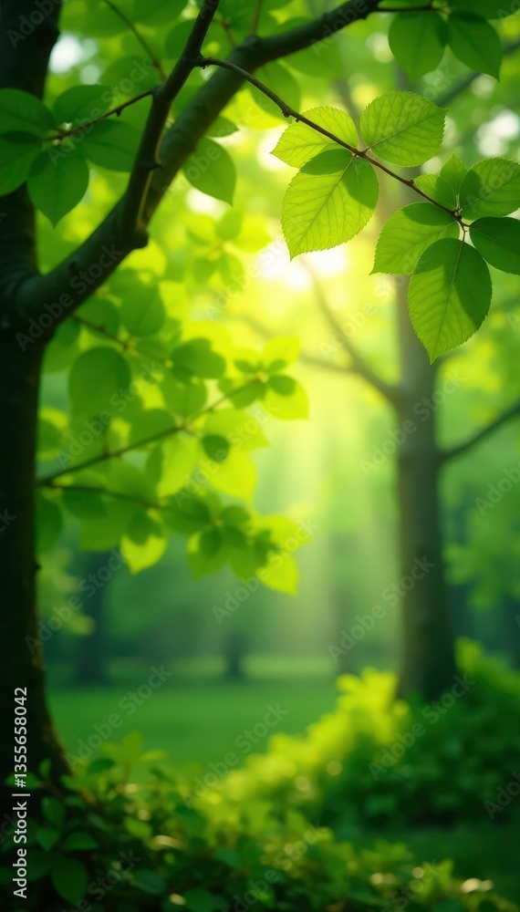Tree branches stretching towards the light with leaves and greenery, leaf, tree branch Tree branches stretching towards the light with leaves and greenery, leaf, tree branch
