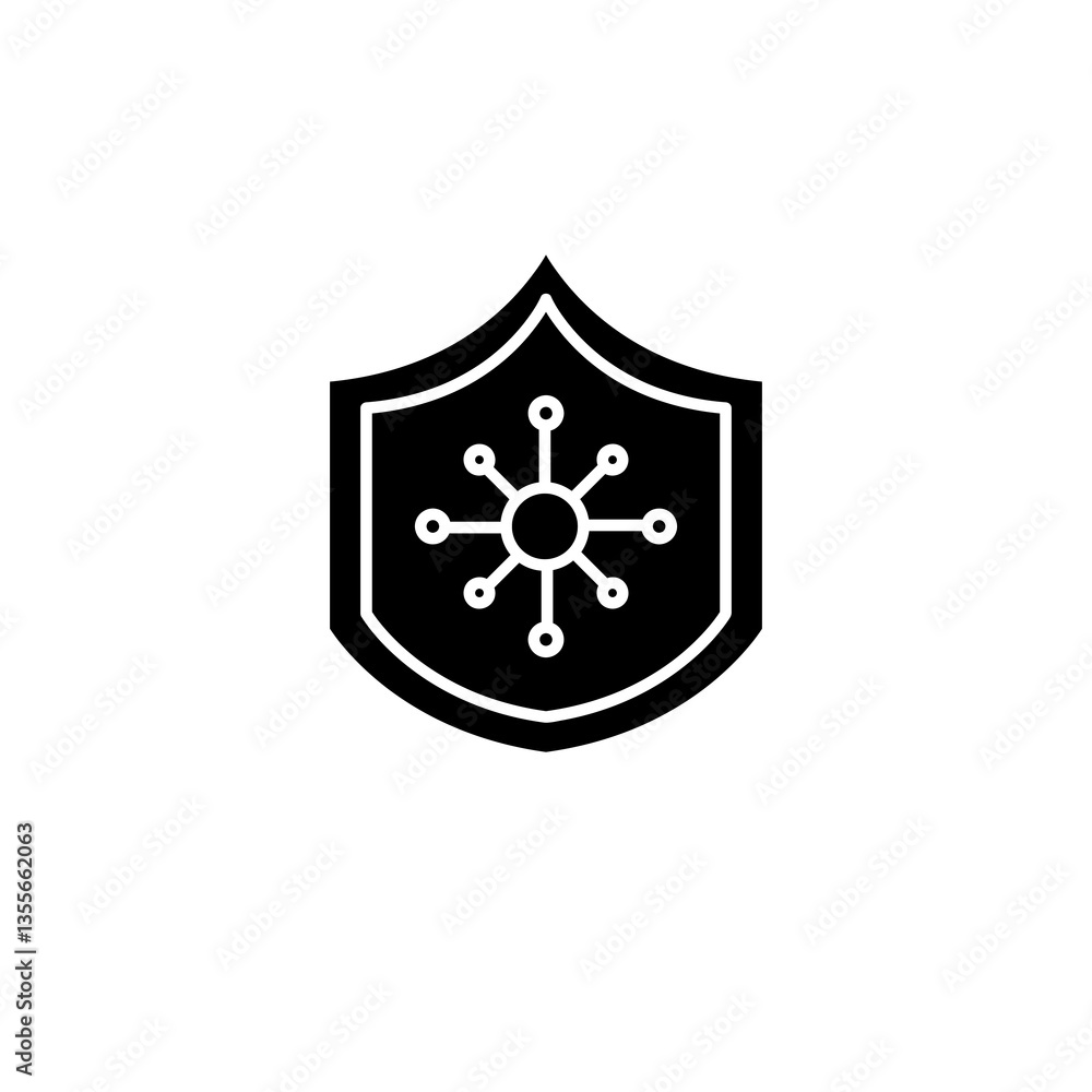 Naklejka premium Virus protection shield icon Vector, trendy style illustration for web and app..eps