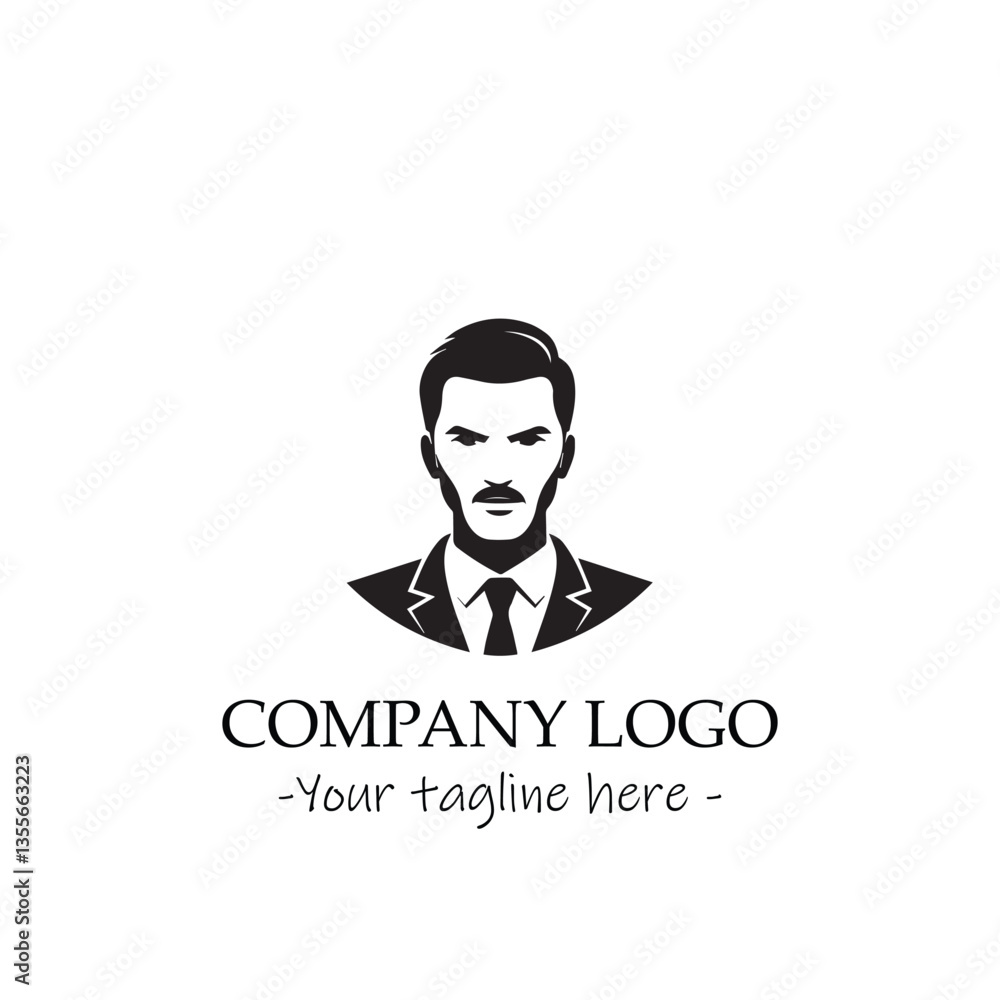 a Man silhouette black and white illustration for logo company vector image a Man silhouette black and white illustration for logo company vector image