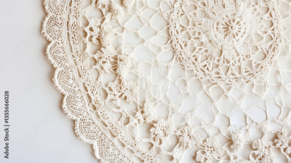 Obraz premium Delicate vintage lace doily with floral patterns