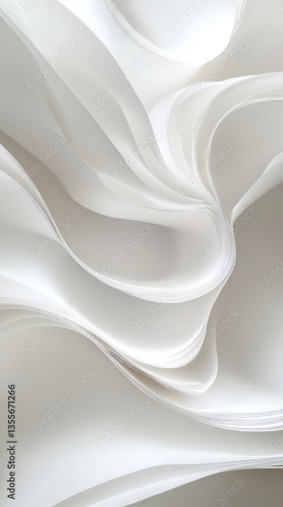 Obraz premium White abstract flowing composition