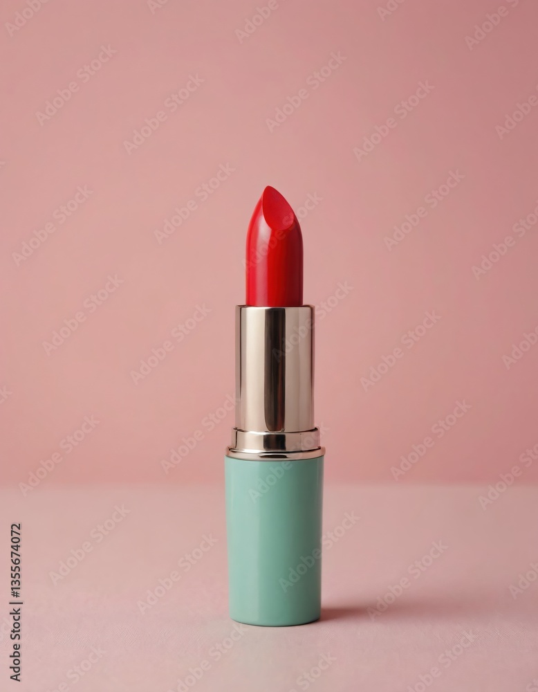 bright red lipstick with the tip exposed placed on a plain pastel pink background feminine and bold (1) bright red lipstick with the tip exposed placed on a plain pastel pink background feminine and bold (1)