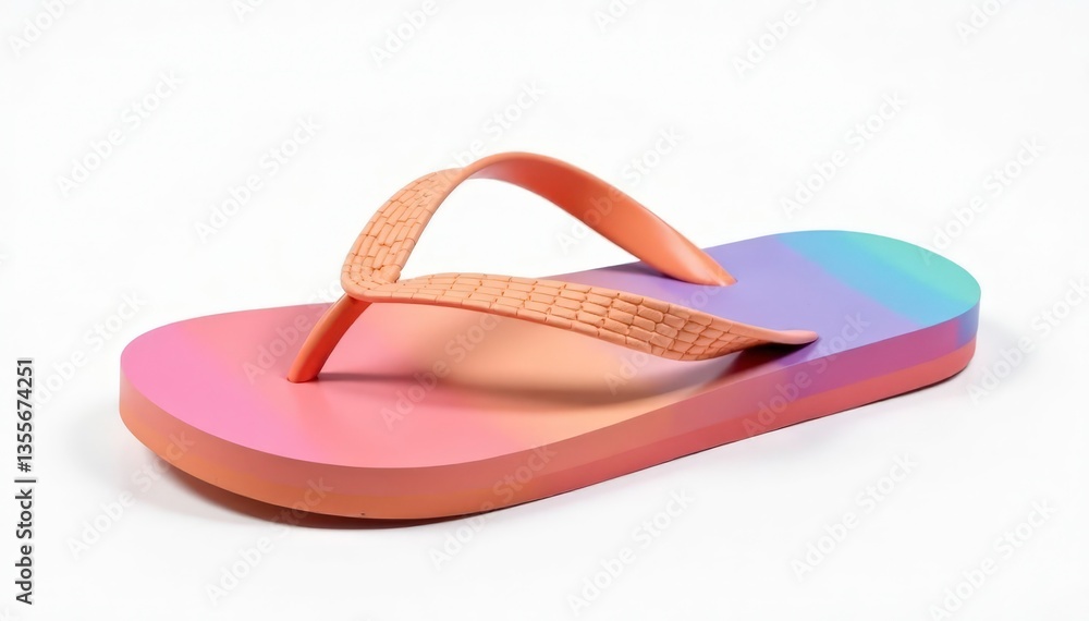A single flip-flop isolated on pure white background , footwear fashion, minimal, summer A single flip-flop isolated on pure white background , footwear fashion, minimal, summer