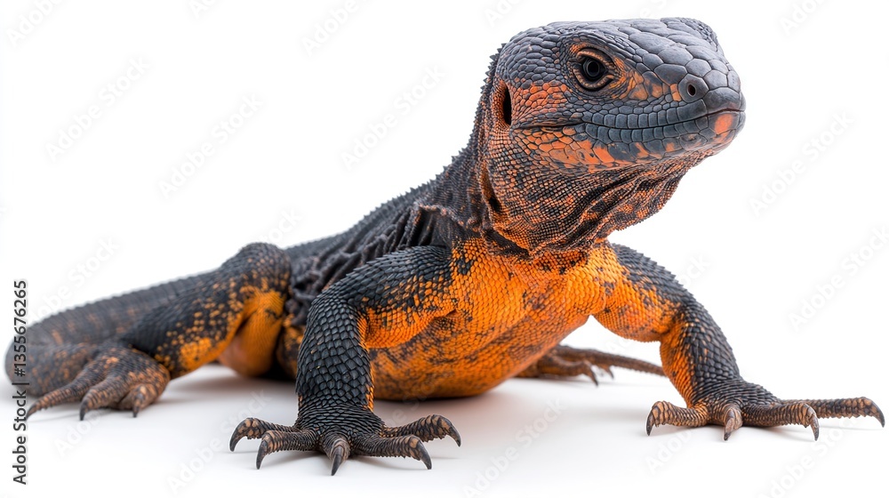 Obraz premium Lizard on white background