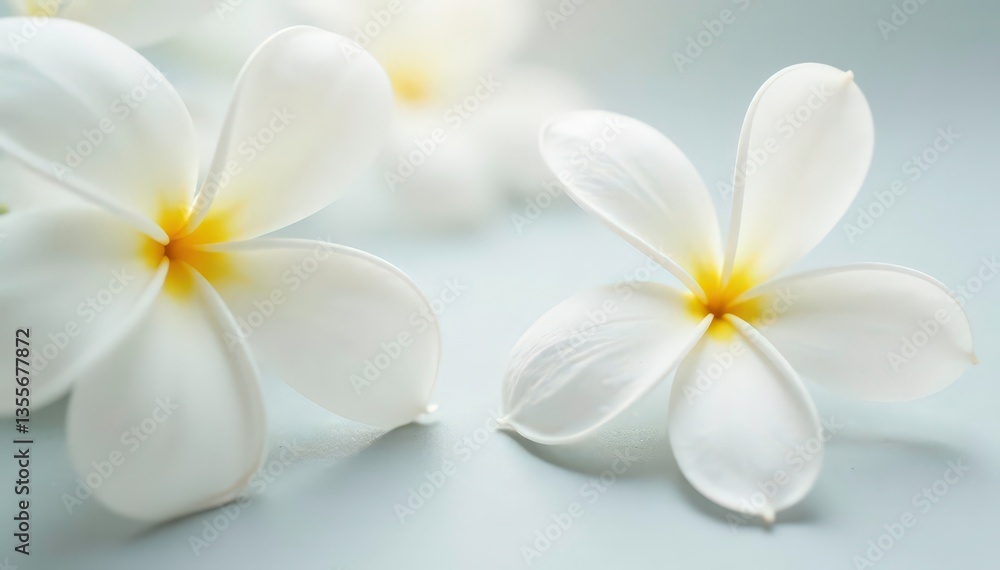 Naklejka premium Close-up, pristine white setting, delicate object, image, art, delicate