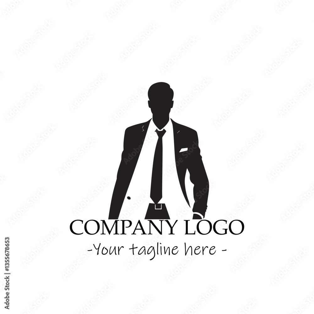 a Man silhouette black and white illustration for logo company vector image a Man silhouette black and white illustration for logo company vector image