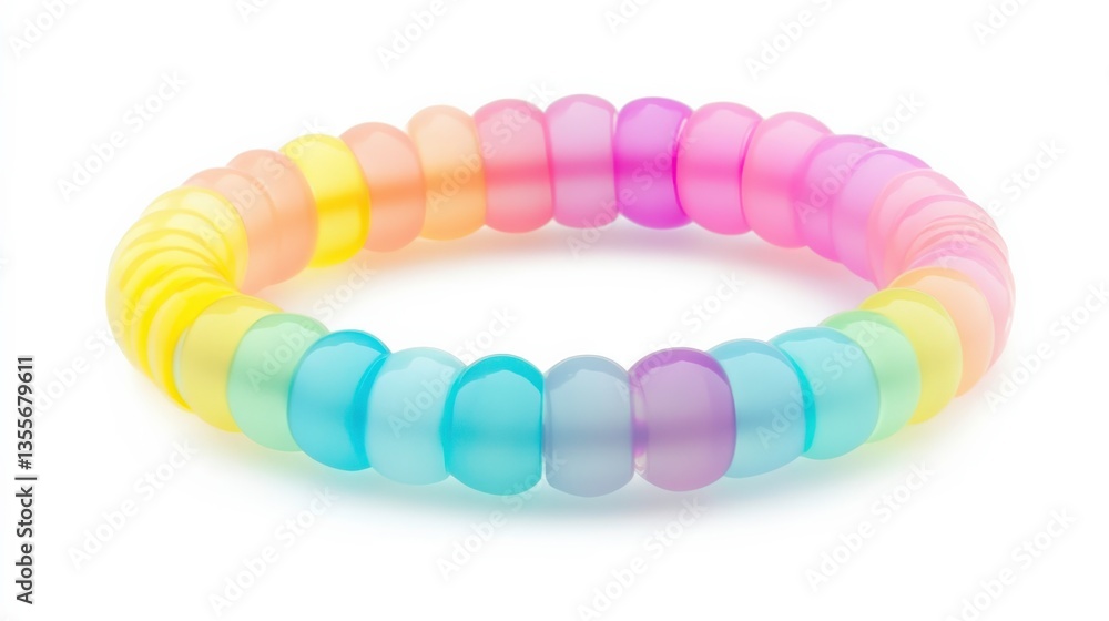 Obraz premium Pastel Bracelet on White Background for Festival Events
