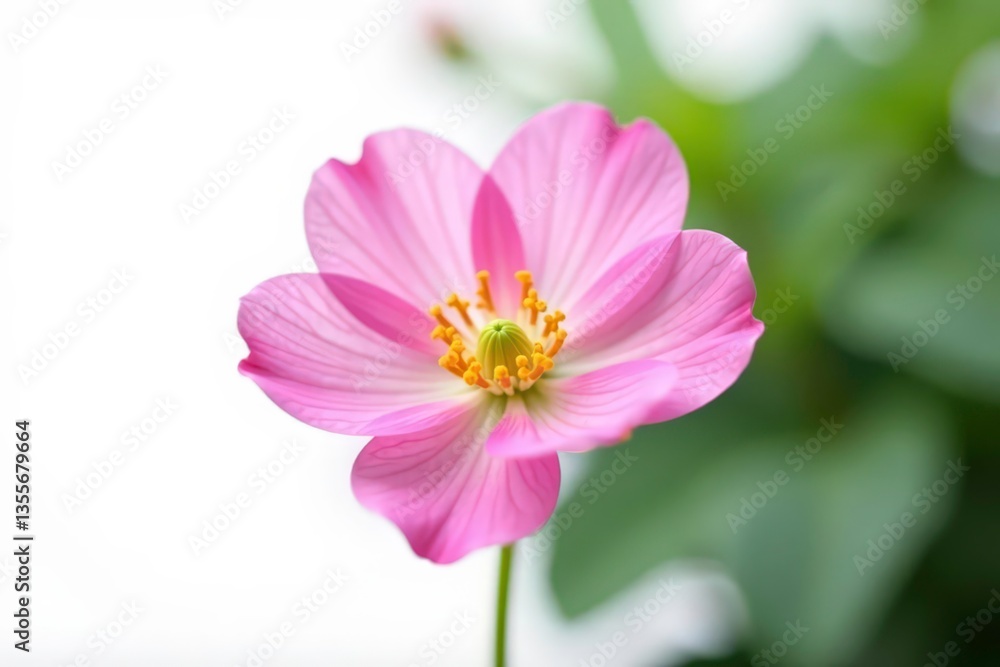 Obraz premium Delicate pink flower isolated on white background, floral, delicate