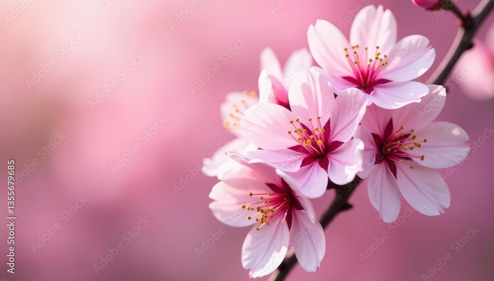 Delicate pink sakura blossoms, full bloom, soft petals , tree, spring background, art Delicate pink sakura blossoms, full bloom, soft petals , tree, spring background, art