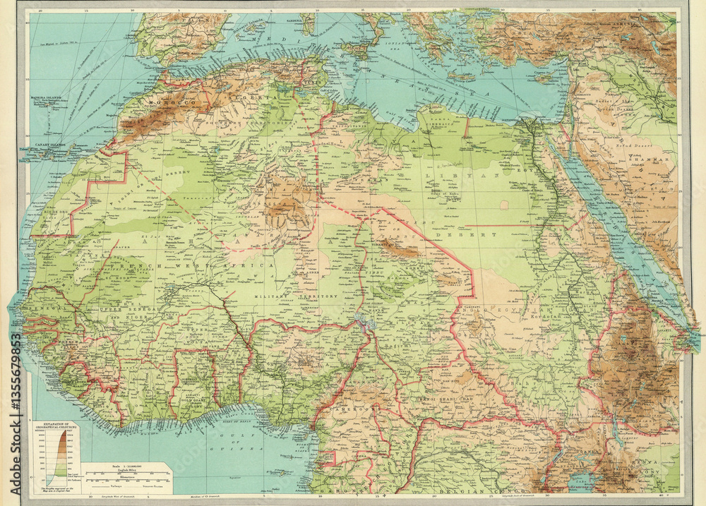 Naklejka premium Antique map of Africa.