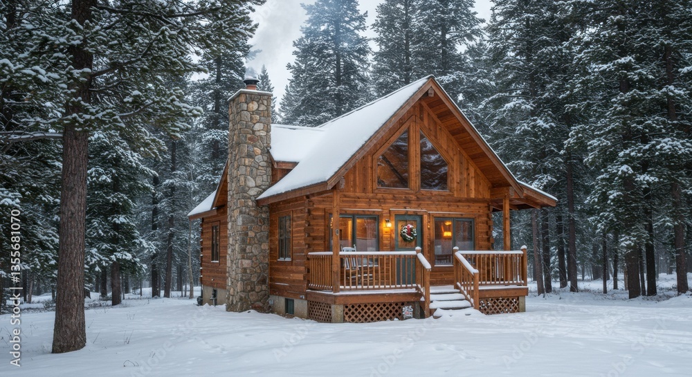 Cozy Winter Cabin in Snowy Forest Cozy Winter Cabin in Snowy Forest