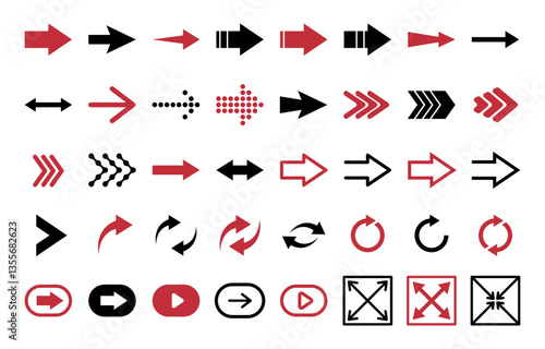 Arrow collection. Arrow set. Directional arrows. Arrow icons. Right, refresh arrow 