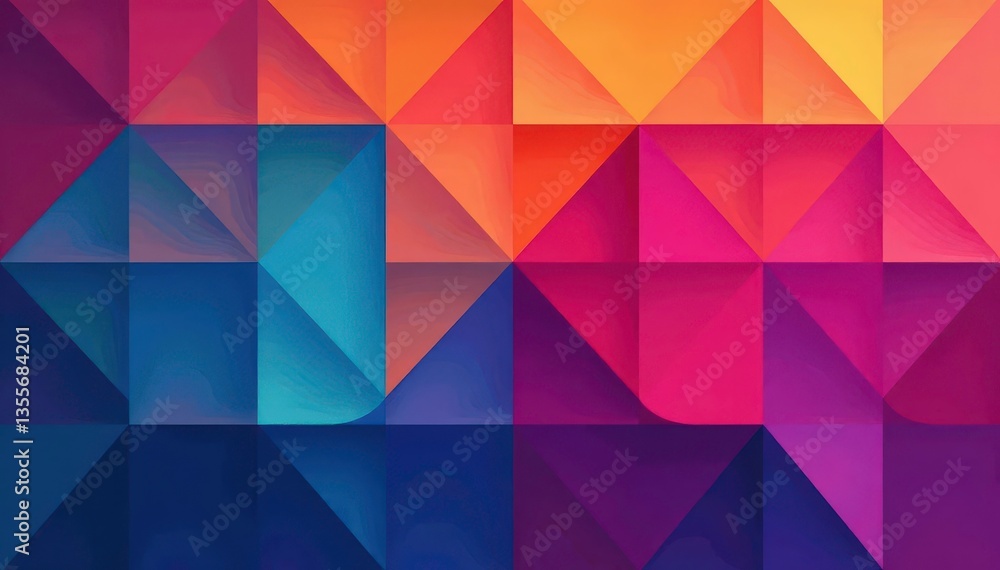 Geometric interlocking shapes, vibrant color gradient seamless repeat , surface, style Geometric interlocking shapes, vibrant color gradient seamless repeat , surface, style