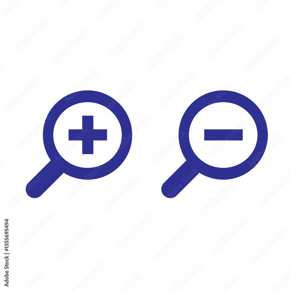 Fototapeta premium zoom in and zoom out icon