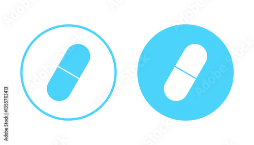 Pills icon vector. capsule icon. Drug sign and symbol