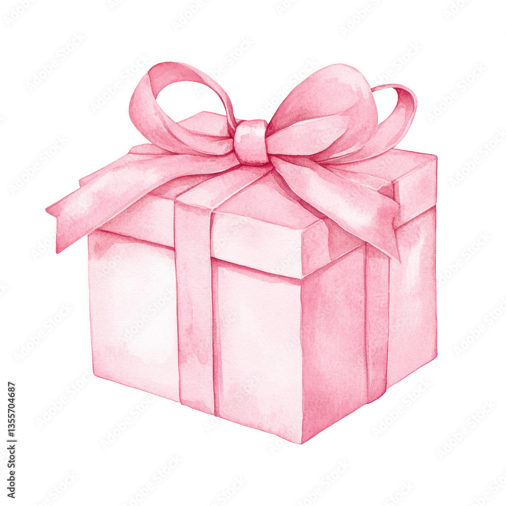 Obraz premium a beautifully wrapped pink gift box adorned with a matching ribbon symbolizing celebration and generosity