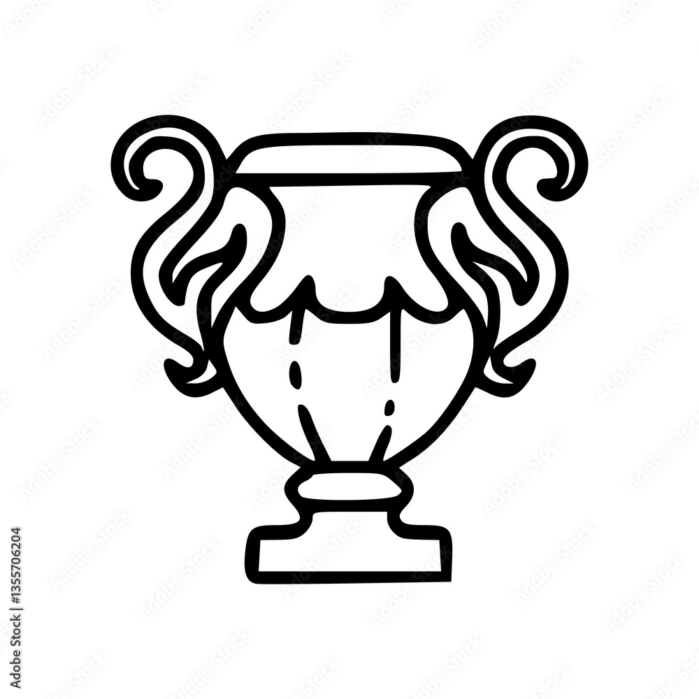 Fototapeta premium Greek vase outline vector