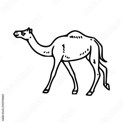 single hump camel outline vector design