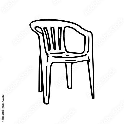 outline drawing of a plastic armchair