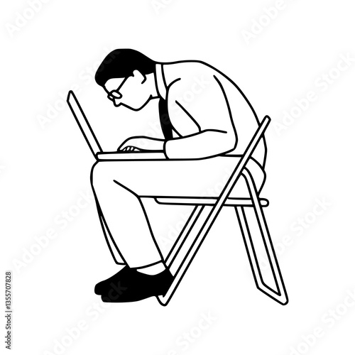 bad posture while using laptop