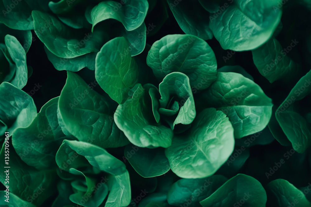 Fototapeta premium Close-up of vibrant green lettuce plants, symbolizing the importance and sustainability of growing your own vegetables at home.