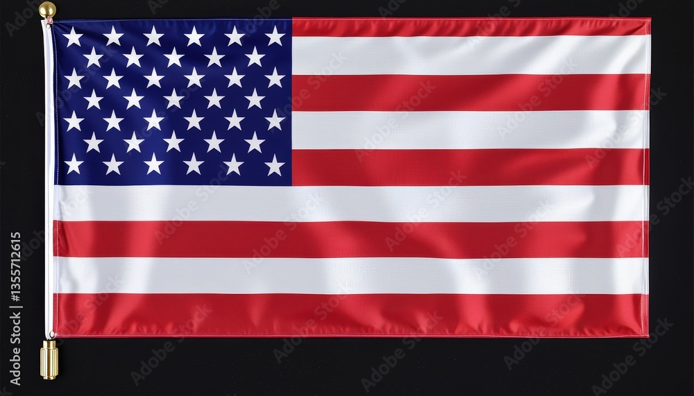 Fototapeta premium US Flag Stars and Stripes Waving Proudly, Isolated