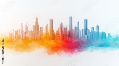 Dynamic Abstract Interpretation of Skyline with Colorful Gradient Effects