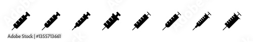 Syringe icon set. injection icon vector.