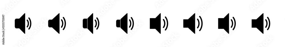 Speaker icon set. volume icon vector. loudspeaker icon vector. sound symbol Speaker icon set. volume icon vector. loudspeaker icon vector. sound symbol