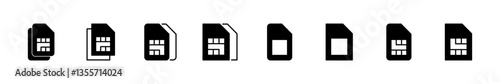 Sim card icon set. dual sim card icon vector