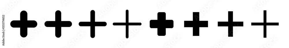 Obraz premium Plus Icon set. Add plus icon