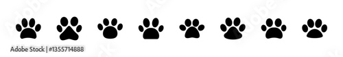 Paw icon set. paw print icon vector. dog or cat paw