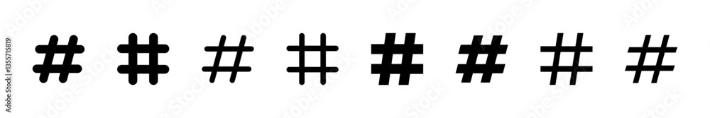 Obraz premium Hashtag icon set. hashtag symbol