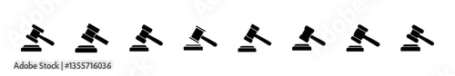 Gavel icon set. judge gavel icon vector. law icon vector. auction hammer
