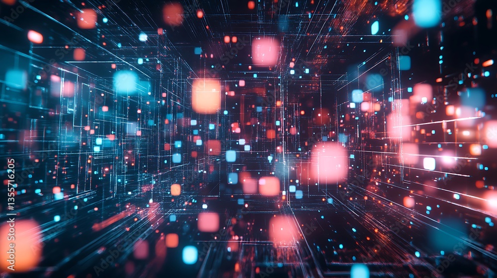 Fototapeta premium Vibrant Cosmic Particles