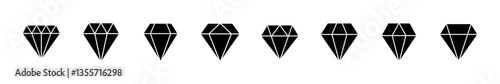 Diamond icon set. diamond gems vector icon.
