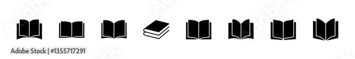 Book icon set. open book icon vector. ebook icon
