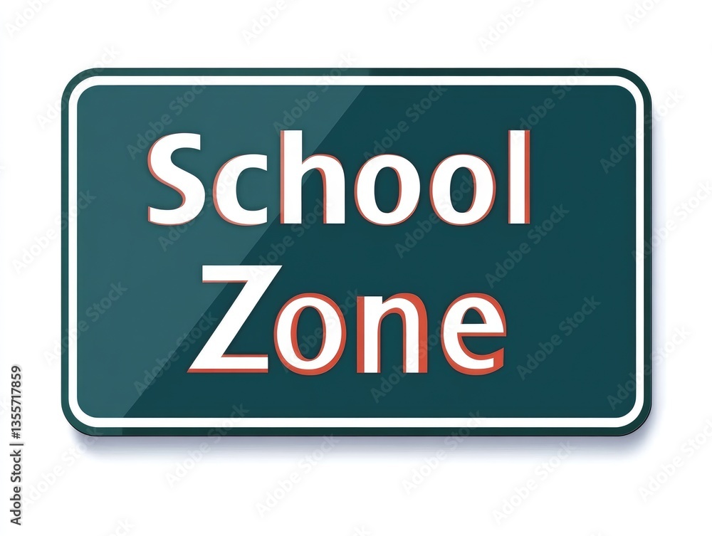 School zone sign on white background School zone sign on white background